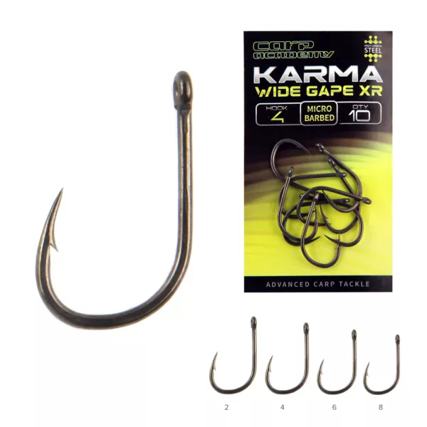 Carp Academy Karma Wide Gape XR 2 Z ušesom, Trnek z bodico 10db