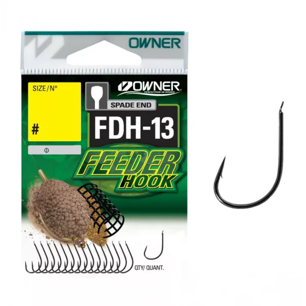Owner FDH-13 10 ploščatih, bradatih kavelj za feeder ribolov 16kos