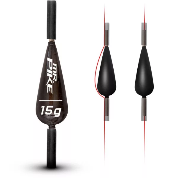 15G Quantum Mr. Pike Drsna utež brez svinca Črna 3 kosi