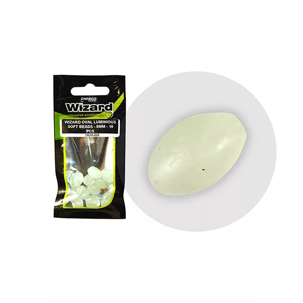 Wizard Harcsázó Ovalen Fosforescenten 6mm Gumijasta kroglica 10 kosov