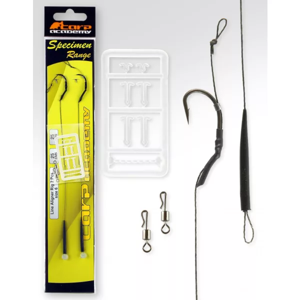 Carp Academy Line Aliger Rig Črna 6 2 kosa/paket Ušesni z bodico pleteni predvezani trnek