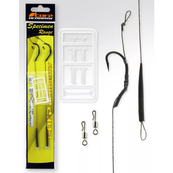 Carp Academy Line Aliger Rig Teflon Črna 2 2 kosa/paket Ušesna Bodljikava Bojli kavelj