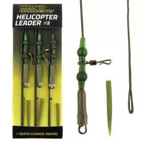   Carp Academy Kompleten Končni Sistem na Vrvici z Vgrajenim Svincom, Hitro Sponko in Sponko za Svinec 75cm 35lb 3 kosi