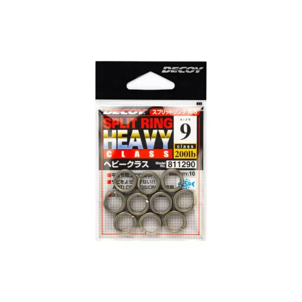 Decoy R-5 Heavy Class Silver 10 250lb Split Ring Kulcskarika 8db