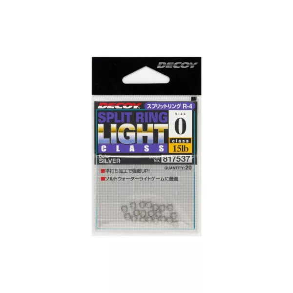 Decoy R-4 Light Class Silver 00 12lb Split Ring Kulcskarika 20db