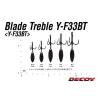 Decoy Spinner Blade Y-F33BT #8 Füles Szakállas Háromágú Horog 2db