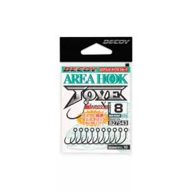   Decoy Area Type X AH-10 X Jove #8 Barbless Füles Szakáll Nélküli Egyágú Ragadozóhalas Horog 10db