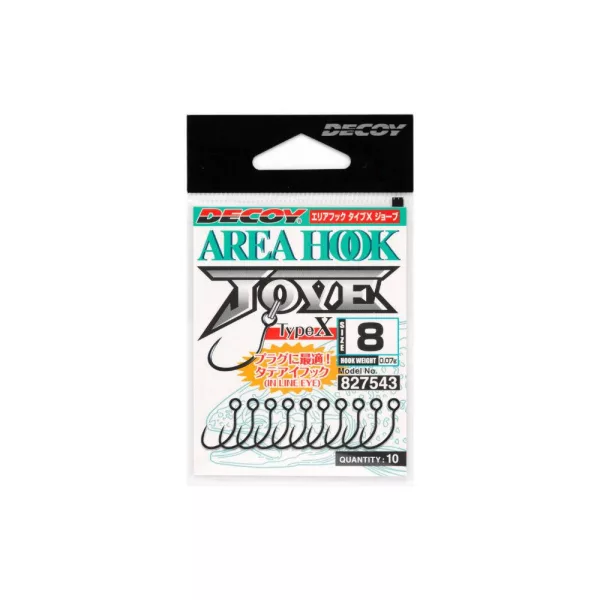 Decoy Area Type X AH-10 X Jove #6 Barbless Füles Szakáll Nélküli Egyágú Ragadozóhalas Horog 10db