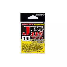  Decoy Jig11S Strong Wire Silver #5/0 Füles Szakállas Egyágú Jig Horog 5db