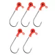 Nevis glava za gumijasto vabo, rdeča 3/0 5g 5kos/pak Jig glava