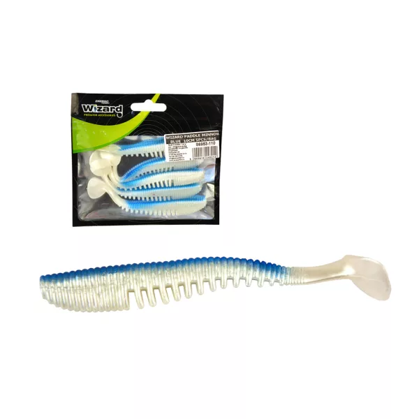 Wizard Ruthless Minnow Modra 10cm Gumijasta riba 5kos