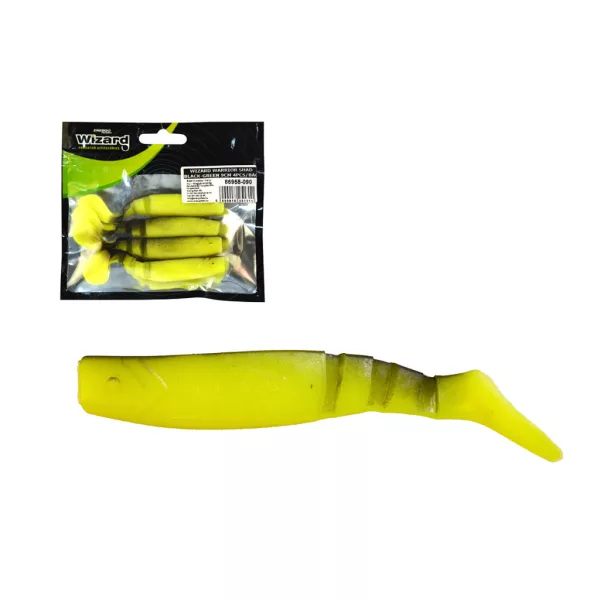 Wizard Warrior Shad Black-Green 9cm Plastična vaba 4kom