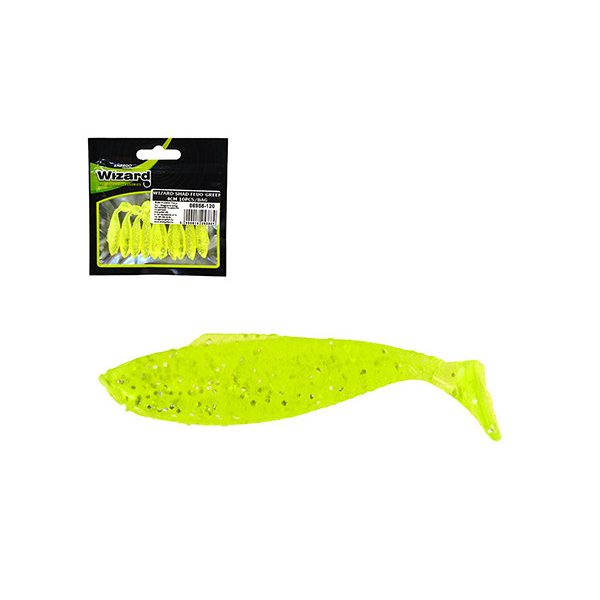 Wizard Shad Fluo-Green 4cm Umetna vaba 10db