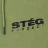 Stég Product Zöld Kapucnis Pulóver L