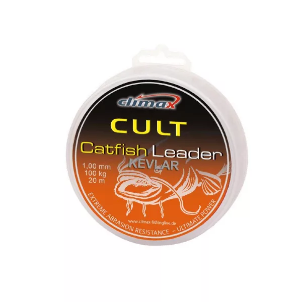 Climax Cult Catfish Kevlar Leader 20m 1,00mm 100kg Olive Green Harcsázó Fonott Előkezsinór