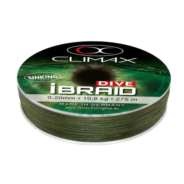 Climax iBraid Dive Sinking Olive Green 275m 0,12mm 5,0kg Fonott Főzsinór