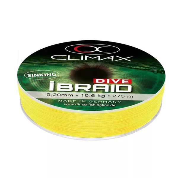 Climax iBraid Dive Sinking Fluo Yellow 275m 0,12mm 5,0kg Fonott Főzsinór
