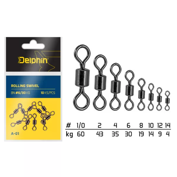 Delphin Rolling Swivel A-01/10db BN/4