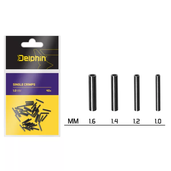 Delphin Single Crimps - Cevka za stiskanje 1,0mm 40 kosov
