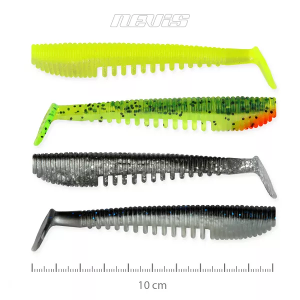 Nevis Impulse Shad 10cm 6,92gr 4 kos/pak 4 barve Plastična vaba