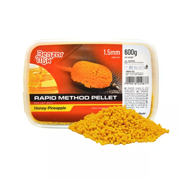 Benzár Mix Rapid Method Pelet 1,5mm Med-Ananas Škatla peletov 600gr