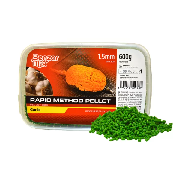 Benzár Mix Rapid Method Pelet 1,5mm Česen Škatla peletov 600gr
