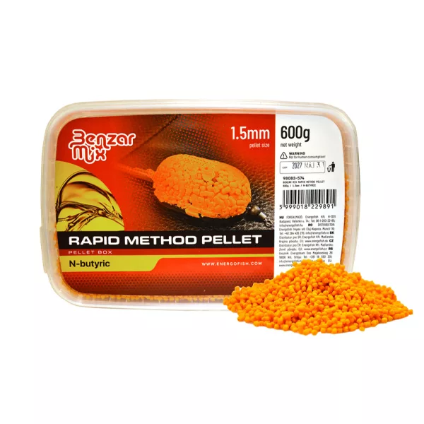 Benzár Mix Rapid Method Pelet 1,5mm Maslena kislina Škatla peletov 600gr