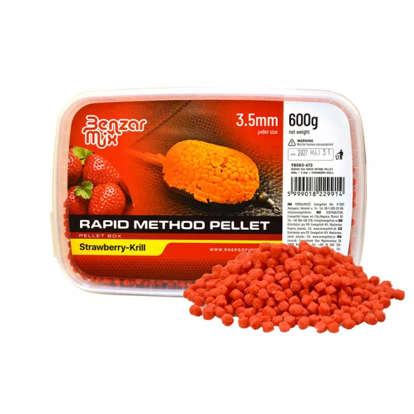 Benzár Mix Rapid Method Pelet 3,5mm Jagoda-Krill Pellet Box 600gr