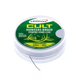   Climax Cult Carp Huntersbraid Sinking Hooklink 20m 30lb Camouflage Fonott Előkezsinór