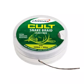   Climax Cult Carp Snake Braid Lead Free Leader 10m 30lb Weed Green Fonott Előkezsinór