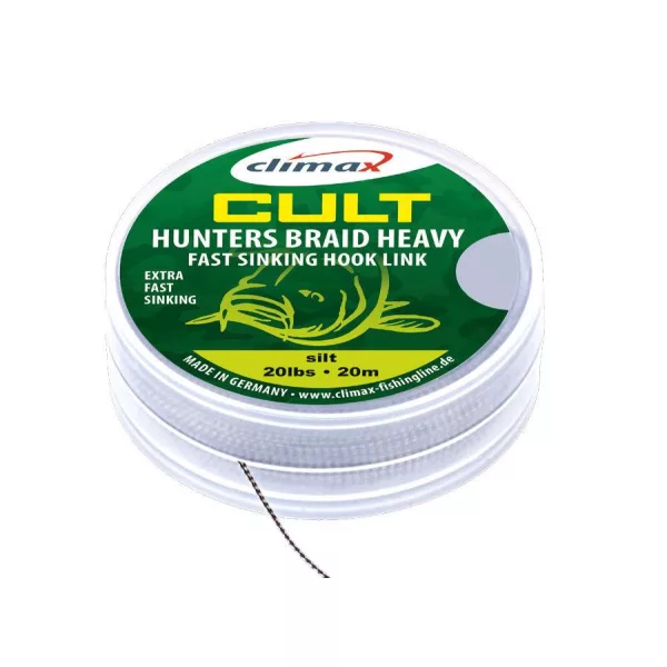 Climax Cult Carp Huntersbraid Heavy Sinking Hooklink 20m 30lb Dark Silt Fonott Előkezsinór