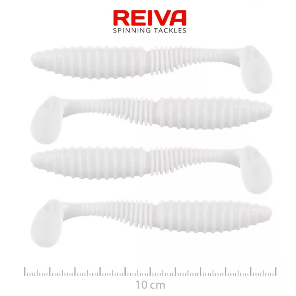 Reiva Zander Power Shad 10cm 7,05gr 4db/cs (Bela) Plastična vaba