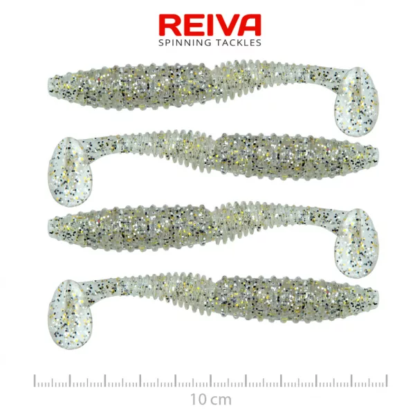 Reiva Zander Power Shad 10cm 7,05gr 4db/cs (Srebrni bleščice) Plastična vaba
