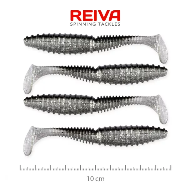 Reiva Zander Power Shad 10cm 7,05gr 4db/cs (Srebrni bleščice) Plastična vaba