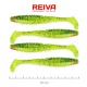 Reiva Zander Power Shad 10cm 7,05gr 4db/cs (Zeleno-Oranžni bleščice) Plastična vaba