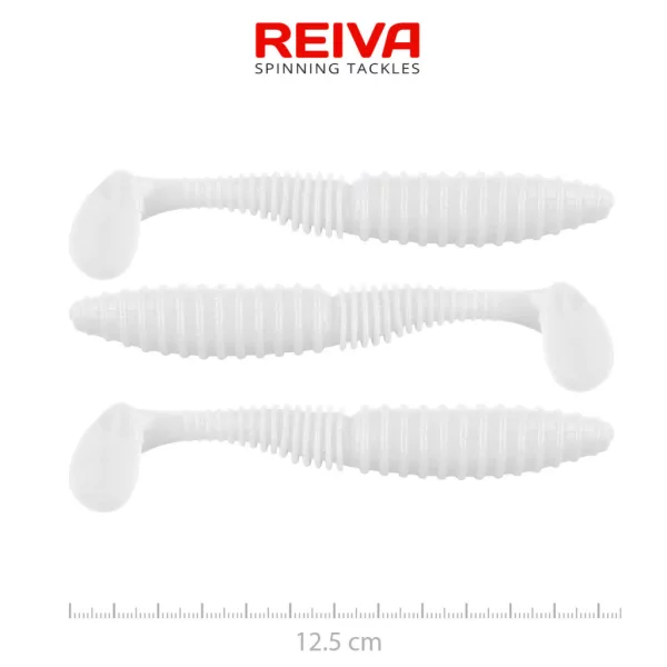 Reiva Zander Power Shad Classic White 12,5cm Plastična vaba 3 kosi