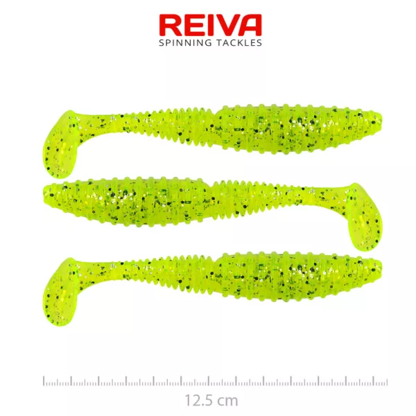 Reiva Zander Power Shad Poppy Green 12,5cm Plastična vaba 3 kosi
