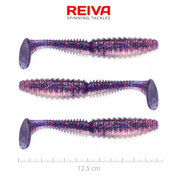 Reiva Zander Power Shad Purple Pearl 12,5cm Plastična vaba 3 kosi