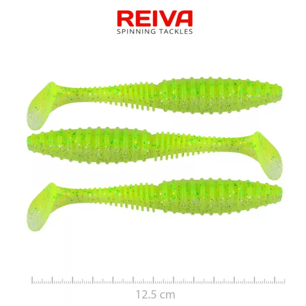 Reiva Zander Power Shad Flash Chartreuse 12,5cm Plastična vaba 3 kosi