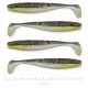 Reiva Flat Minnow Shad 10cm 4kos/pak (Črno-Srebrni Bleščice) gumijasta vaba