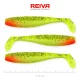 Reiva Flat Minnow shad 12,5cm 3kos/pak (Zeleno-Rdeče bleščice) Plastična vaba