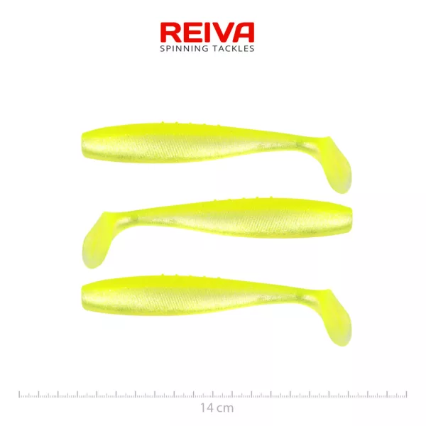 Reiva Flat Minnow Shad Flash Lemonade 14cm Plasztik Csali 3db