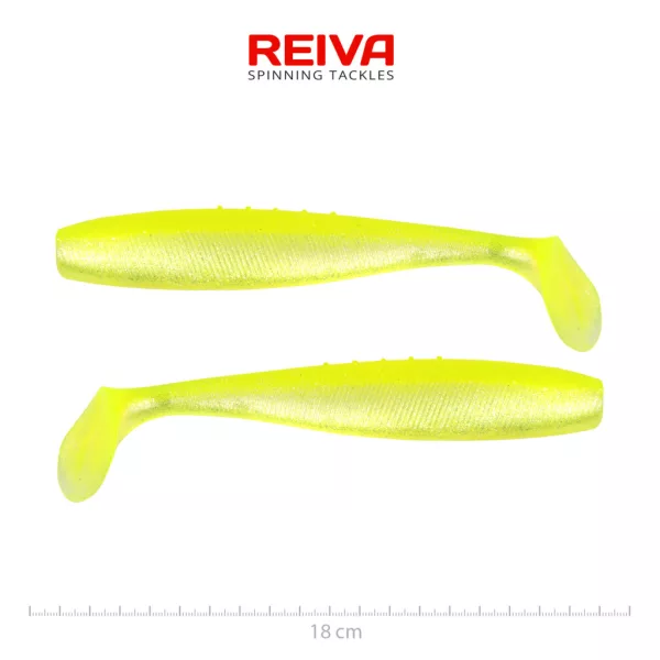 Reiva Flat Minnow Shad Flash Lemonade 18cm Plasztik Csali 2db