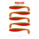 Reiva Flat Minnow shad 7,5cm 5kos/pak (Zeleno-Oranžne bleščice) Plastična vaba