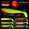 Reiva Flat Minnow shad 7,5cm 5kos/pak (Zeleno-Oranžne bleščice) Plastična vaba
