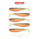 Reiva Flat Minnow shad 7,5cm 5kos/pak (Črno-Belo-Oranžna) Plastična vaba