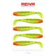 Reiva Flat Minnow shad 7,5cm 5kos/pak (Zeleno-Rdeče bleščice) Plastična vaba