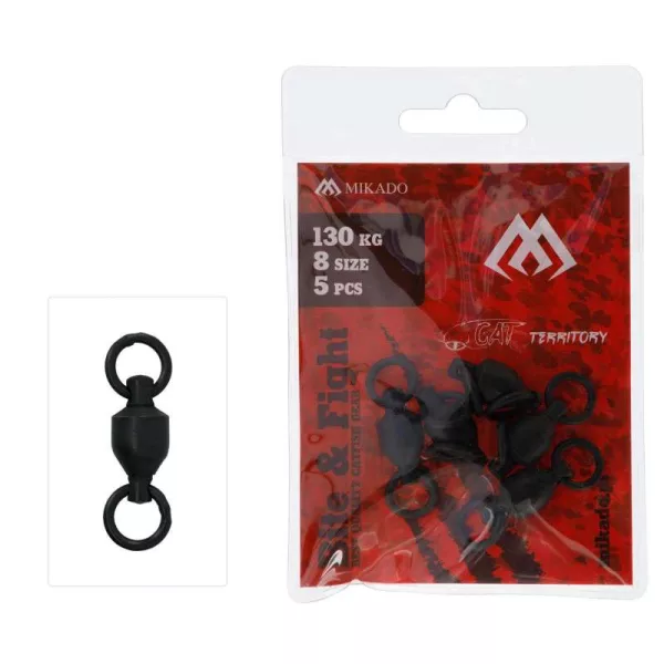 Mikado Intro Cat 8 Mat črna Vrtljiva z ležaji 5 kosov