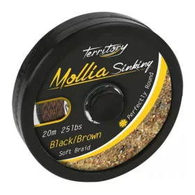   Mikado Mollia Hooklink 20m 25lbs Črno-rjava Pletena predvrvica