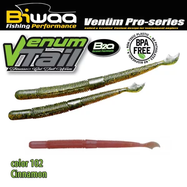 Biwaa Venum Tail 10cm 102 Cinnamon Gumi Műcsali 10db